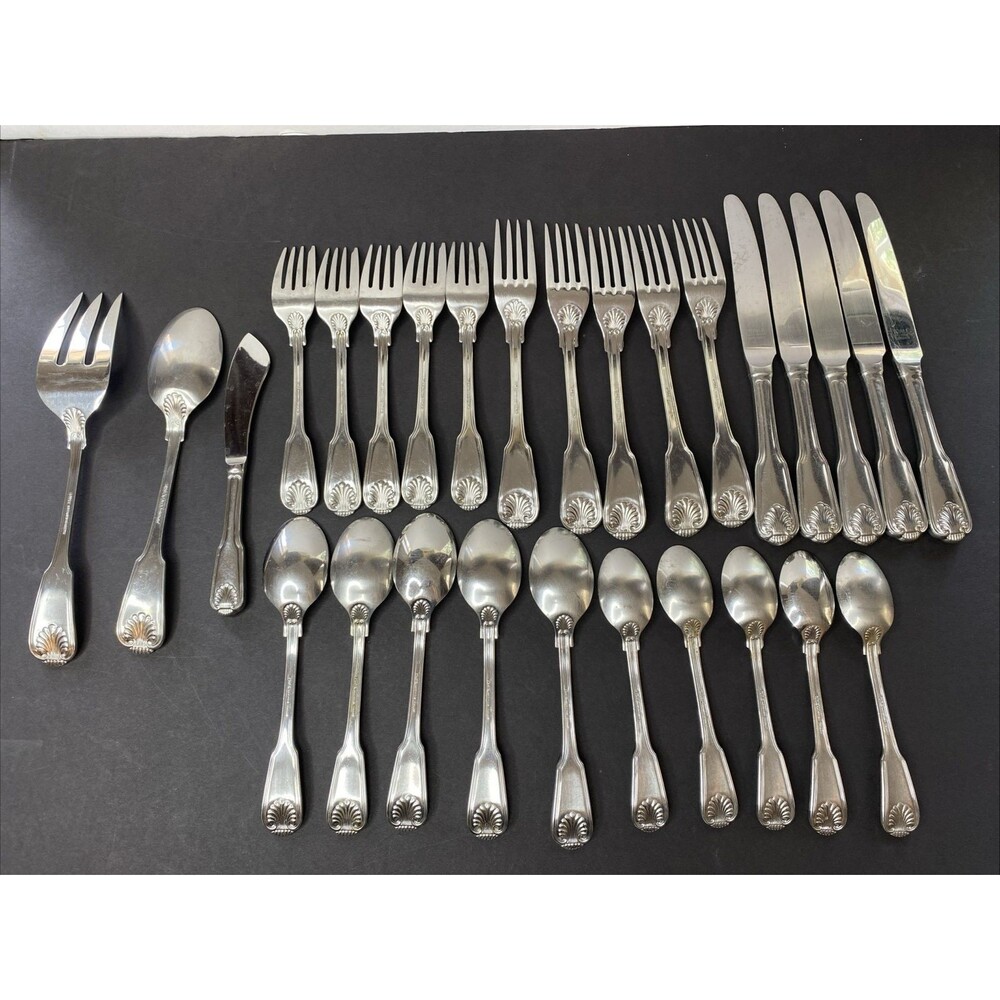 Towle London Shell Germany stainless steel flatware 18/8 (28 pieces) Set for 5